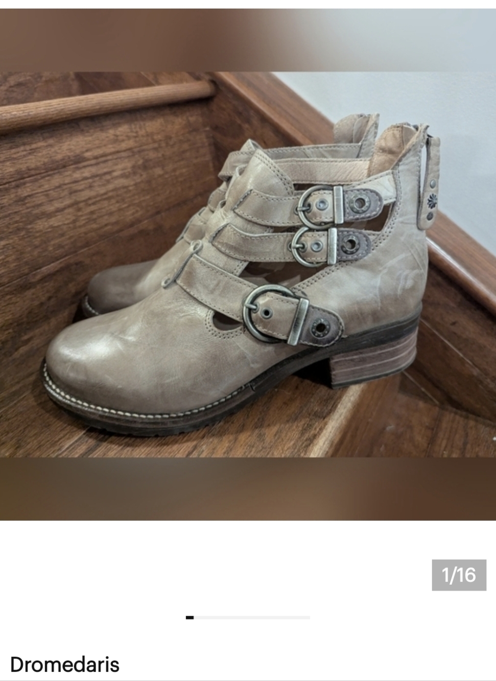 Dromedaris Women's Kelsy Taupe Brown Leather Ankle Boots Size 40 EU Sz 9/9.5